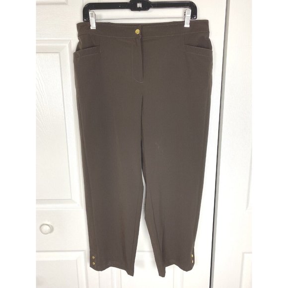Chico's Zenergy Womens Brown Golf Travel Active Pants Stretch Size 1( M/ 8 or 10 - Picture 3 of 10